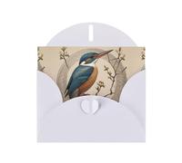 WZYWHJ White Holiday Greeting Card 6x4 in with Envelope for Christmas, Birthday, Valentine's Day, Party Invitation Kate Kingfisher Prints