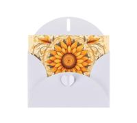 WZYWHJ White Holiday Greeting Card 6x4 in with Envelope for Christmas, Birthday, Valentine's Day, Party Invitation Colorful Sunflower Printing