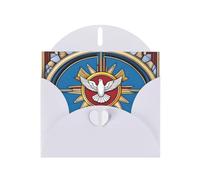 WZYWHJ White Holiday Greeting Card 6x4 in with Envelope for Christmas, Birthday, Valentine's Day, Party Invitation holy spirit christia Picture