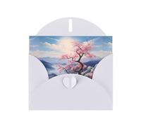 WZYWHJ White Holiday Greeting Card 6x4 in with Envelope for Christmas, Birthday, Valentine's Day, Party Invitation Plum blossoms on snowy mountains Printed