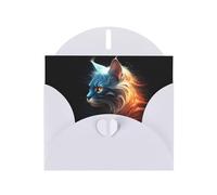 WZYWHJ White Holiday Greeting Card 6x4 in with Envelope for Christmas, Birthday, Valentine's Day, Party Invitation Cute cats Printed