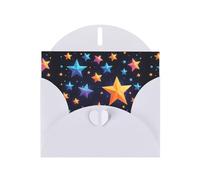 WZYWHJ White Holiday Greeting Card 6x4 in with Envelope for Christmas, Birthday, Valentine's Day, Party Invitation Shining stars in the night sky Printed
