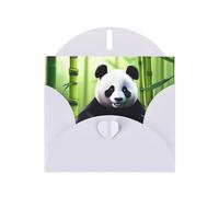 WZYWHJ White Holiday Greeting Card 6x4 in with Envelope for Christmas, Birthday, Valentine's Day, Party Invitation Cute panda playing water Picture