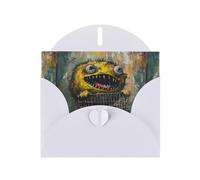 WZYWHJ White Holiday Greeting Card 6x4 in with Envelope for Christmas, Birthday, Valentine's Day, Party Invitation Monster in the stroller Printed