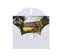 WZYWHJ White Holiday Greeting Card 6x4 in with Envelope for Christmas, Birthday, Valentine's Day, Party Invitation Chatsworth Estate Pattern