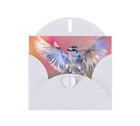 WZYWHJ White Holiday Greeting Card 6x4 in with Envelope for Christmas, Birthday, Valentine's Day, Party Invitation Bird in flight Printed