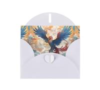 WZYWHJ White Holiday Greeting Card 6x4 in with Envelope for Christmas, Birthday, Valentine's Day, Party Invitation Data Stream Phoenix Prints