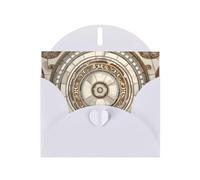 WZYWHJ White Holiday Greeting Card 6x4 in with Envelope for Christmas, Birthday, Valentine's Day, Party Invitation Classical circular pattern Picture
