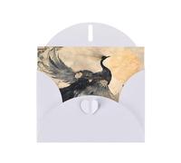 WZYWHJ White Holiday Greeting Card for Christmas, Birthday, Anniversary & more Ink Phoenix Picture
