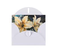 WZYWHJ White Holiday Greeting Card for Christmas, Birthday, Anniversary & more Pure lily blooms Picture