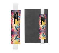 WZYWHJ White Hummingbird Prints Leather Pen Holder Bookmark - Elastic Clip for Notebooks & Journals with Adjustable Strap, Holds 2-3 Pens
