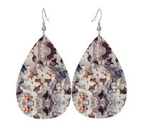 WZYWHJ White Lilacs Picture Ladies' leather earrings, simple water droplet pendant, fashionable holiday gift