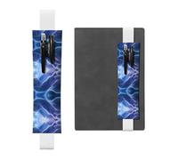 WZYWHJ White Line Ripples Picture Leather Pen Holder Bookmark - Elastic Clip for Notebooks & Journals with Adjustable Strap, Holds 2-3 Pens