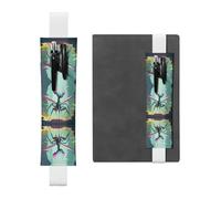 WZYWHJ White Pixel Mantis Prints Leather Pen Holder Bookmark - Elastic Clip for Notebooks & Journals with Adjustable Strap, Holds 2-3 Pens
