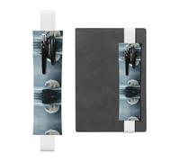 WZYWHJ White Poor Polar Bear Looking at ice Picture Leather Pen Holder Bookmark - Elastic Clip for Notebooks & Journals with Adjustable Strap, Holds 2-3 Pens