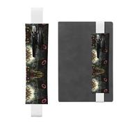 WZYWHJ White The Venus Flytrap Waits Picture Leather Pen Holder Bookmark - Elastic Clip for Notebooks & Journals with Adjustable Strap, Holds 2-3 Pens