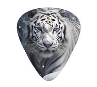 Wzywhj White Tiger In The Snow Printed Guitar Picks 12 Piece, Easy Grip Uke Picks Hold In One'S Hands, Ukulele, Acoustic Or Electric Electric Guitar