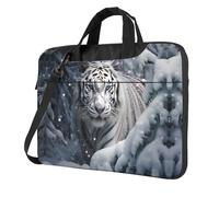 WZYWHJ White tiger in the snow Printing Ultra-thin portable single-shoulder laptop bag 13 inch computer accessories soft shockproof for laptops