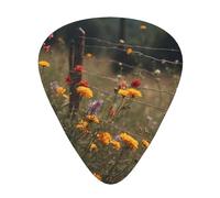 Wzywhj Wildflowers Outside The Fence Printed Guitar Picks 12 Piece, Easy Grip Uke Picks Hold In One'S Hands, Ukulele, Acoustic Or Electric Electric Guitar