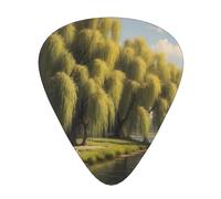 Wzywhj Willow Trees By The Lake Printed Guitar Picks 12 Piece, Easy Grip Uke Picks Hold In One'S Hands, Ukulele, Acoustic Or Electric Electric Guitar