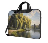 WZYWHJ Willow trees by the lake Printing Ultra-thin portable single-shoulder laptop bag 14 inch computer accessories soft shockproof for laptops