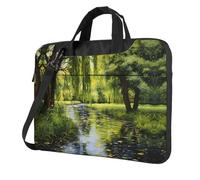 WZYWHJ Willow trees by the pond Printing Ultra-thin portable single-shoulder laptop bag 14 inch computer accessories soft shockproof for laptops