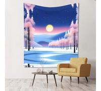 WZYWHJ Winter Solstice Landscape Picture Tapestries hanging on walls are suitable for decorating parlour and bedrooms 60x51in