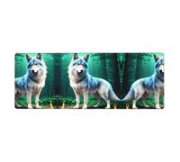 WZYWHJ Wolf printing Extra large rubber keyboard pad, thickened anti slip Office desk cushion