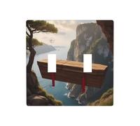 WZYWHJ Wooden coffin hanging from cliff Printed Decorative Wall Plate 4.5x4.5 Inches Durable and Stylish for Residential and Commercial Areas