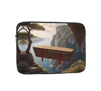 WZYWHJ Wooden Coffin Hanging from Cliff Printed Shockproof Portable Laptop Sleeve Case 10 inch for Men and Women Business Travel, School, Office Daily Use