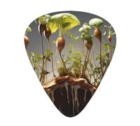 Wzywhj Young Sprouts Poking Out Printed Guitar Picks 12 Piece, Easy Grip Uke Picks Hold In One'S Hands, Ukulele, Acoustic Or Electric Electric Guitar