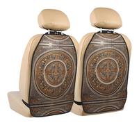 WZYWHJ Zantine Mosaic Prints Car seat Anti Kick Storage pad 2 Pieces, Multi-Functional Storage Bag seat Protector After Installation