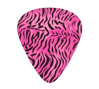Wzywhj Zebra Tiger Leopard Pink Pattern Guitar Pick Easy Grip Uke Picks For Your Bass, Ukulele, Acoustic And Electric Guitar,12 Piece