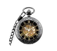 WZYYCV Scale Pocket Watches Pocket Watch Tungsten Steel Black Pocket Watch Multifunctional Roman Flip Pocket Watch Retro Mechanical Pocket Watch Birthday Fathers Day