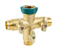 Wzzy Gurden 3-Way Tap Adapter - 3/4 Inch T Splitter with Shut-Off Valve, Double Connection - Ideal for Gardena System, Water Connection Distributor for Garden and Washing Machine