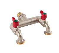 Wzzy Gurden Brass Heavy Duty 2 Way Hose Splitter, 1/2 Inch Inlet and Two 3/4 Inch Outlet Taps Splitter Ball Valve Faucet, Garden Hose Splitter with Individual On/Off Tap Adapter
