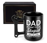 Wzzy Gurden Dad Birthday Gifts from Daughter and Son, Funny Ceramic Coffee Mug with Wrench Spanner Handle, Fathers Day Christmas Day Gift Ideas for Dad Men Stepfather