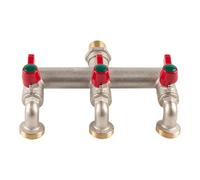 Wzzy Gurden Heavy Duty Brass 3 Way Hose Splitter, 1/2" Inlet & 3/4" Outlets, Outdoor Faucet & Garden Hose Splitter with Individual On/Off Valves for Irrigation