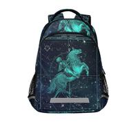 Wzzzsun Space Horse Zodiac Sagittarius Backpack Bookbag Travel Daypack School Laptop Bag for Teens Boy Girl Kids
