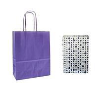 x 10 LAVENDER PURPLE GIFT BAGS WITH BIRTHDAY CAKE BAGS - CHRISTMAS/WEDDING/PARTY BAG