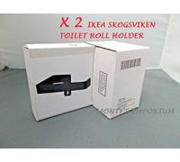 X 2 Ikea Skogsviken Toilet Roll Holders Black Metal Bathroom/Toilet Boxed