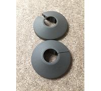 x 2 Unika Grey Plastic Pipe Cover - Clip Together For Floors - For a 15mm Pipe