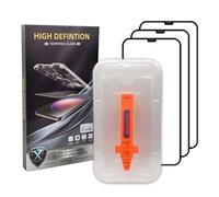 X-ARMOR SHIELD 3 Pack Screen Protector for iPhone 12 Pro 6.1", 9H Curved Edge Tempered Glass, Full Coverage Protection, Anti-Fingerprint, Scratch Resistant with Auto Dust-Elimination Installation Tool