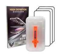 X-ARMOR SHIELD 3 Pack Screen Protector for iPhone 15 Pro 6.1", 9H Curved Edge Tempered Glass, Full Coverage Protection, Anti-Fingerprint, Scratch Resistant with Auto Dust-Elimination Installation Tool