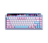 x AULA AMG65 Dual Screen 65% Wireless Mini Keyboard RGB Bluetooth 2.4G Wired Rapid Trigger Hot Swappable for Windows Laptop PC Mac Pink/Blue