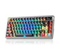 X Aula Nova75 75% Wireless Mechanical Computer Keyboard 8000mAh,Pre-lubed Phantom Cherry Switches,RGB Backlit,Custom Hot Swappable,2.4GHz/Type-C/BT5.0,Gaming Keyboard for Win/Mac/iOS/Android