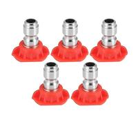 X AUTOHAUX 0 Degrees High Pressure Washer Spray Nozzle Tips Quick Connector Red 5 Pcs