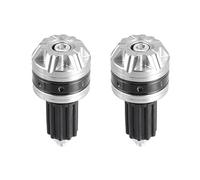 X AUTOHAUX 1 Pair 18mm Motorcycle Handlebar End Caps Plug Bar End Silver Tone