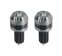 X AUTOHAUX 1 Pair 18mm Motorcycle Handlebar End Caps Plug Bar End Titanium Tone