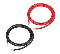 X AUTOHAUX 1 Pair 4 AWG 6ft 3/8" Battery Inverter Cables, for Car Black Red